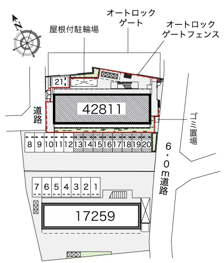 ★手数料０円★越谷市袋山　月極駐車場（LP）